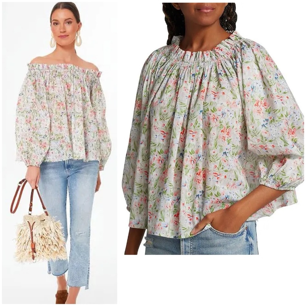 NEW! The GREAT. Sweet Meadow Prim Long Sleeve Blouse